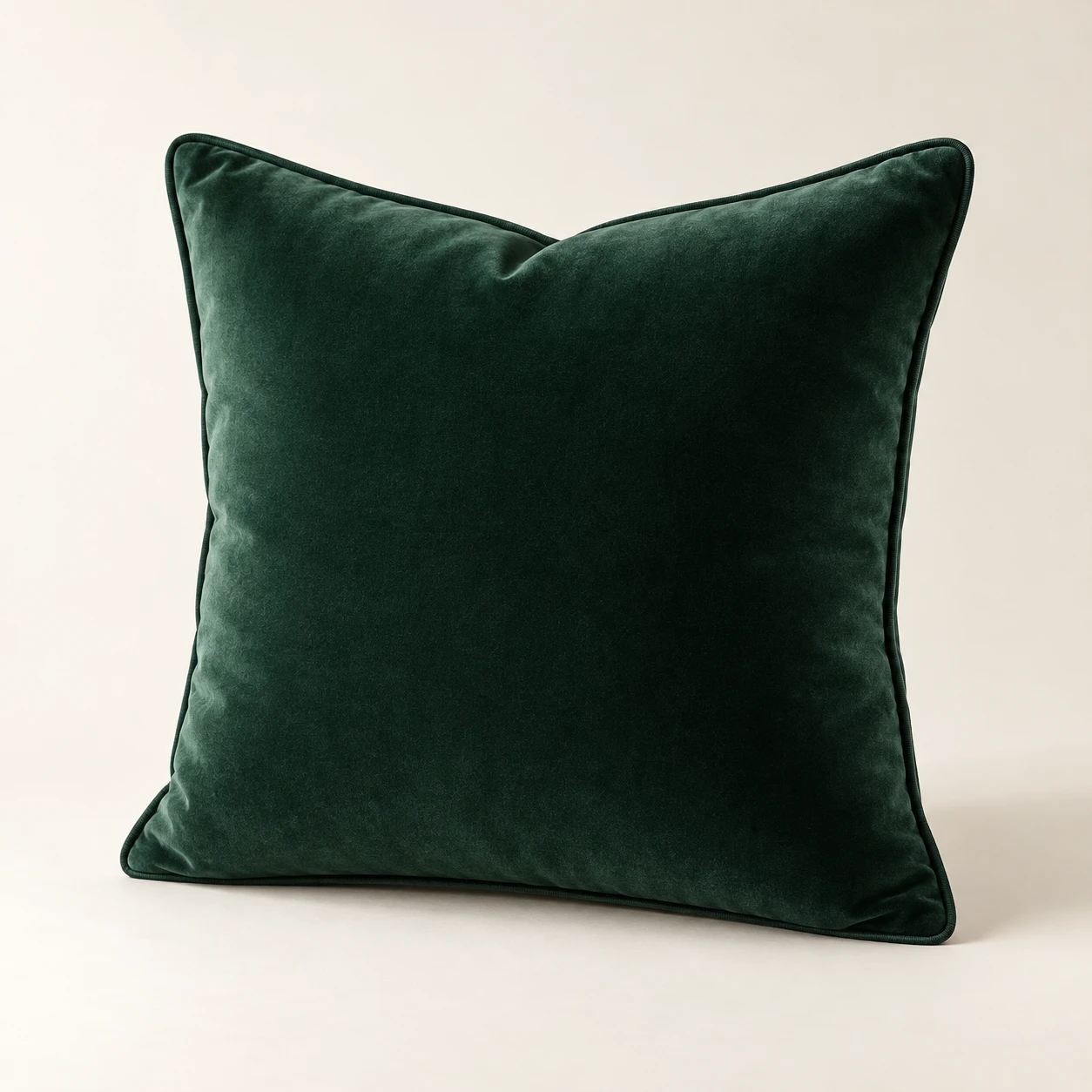 The Tailored Edge, Tonal piping, Forest Green velvet cushion cover